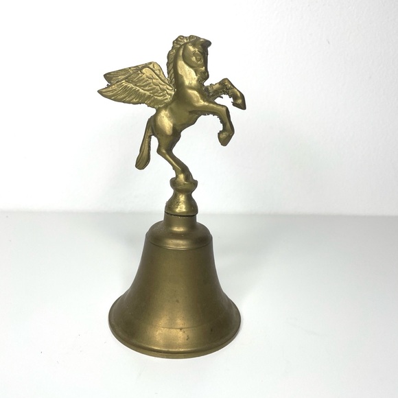 Vintage Brass Bell Pegasus Winged Horse - Picture 5 of 10